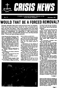 Crisis News Number 19 December 1987
