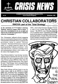Crisis News Number 26 November 1988
