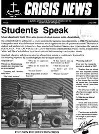 Crisis News Number 30 July 1989