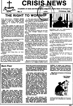 Crisis News Number 5 Christmas 1985