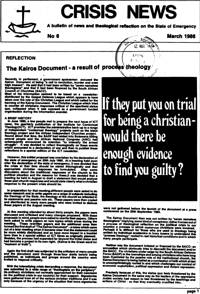 Crisis News Number 6 March 1986