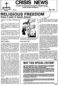 Crisis News Number 8 May 1986