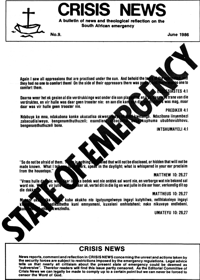 Crisis News Number 9 June 1986