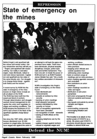 Repression: State of Emergency on the mines