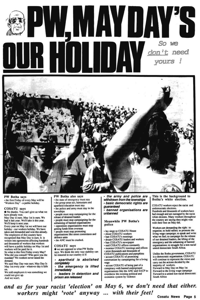 PW, May Days our holiday - so we dont need 