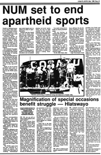 NUM set to end apartheid sports