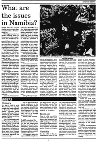What are the issues in Namibia?