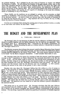 The budget and the development plan