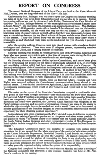 Report on Congress
