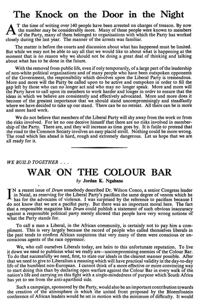 War on the colour bar
