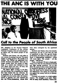 The ANC is with you - call to the people of South Africa