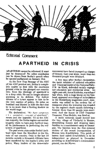 Editorial comment: apartheid in crisis