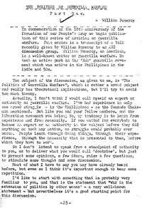 The politics of guerilla warfare: Part one
