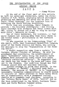 The militarisation of the South African regime: Part 2