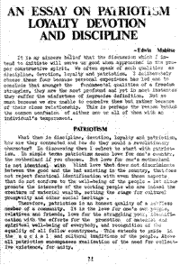 An essay on patriotism, loyalty, devotion and discipline