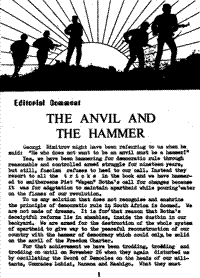 Editorial comment: The anvil and the hammer