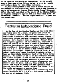 Bantustan independence fraud 