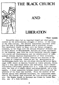 The Black Church and liberation