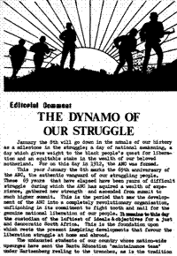 Editorial comment: The dynamo of the struggle