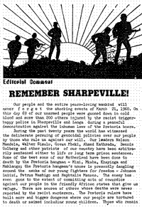 Editorial comment: Remember Sharpeville
