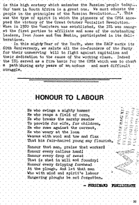 Honour to labour