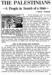 The Palestinians - a people in search of a state
