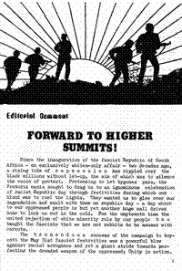 Editorial comment: Forward to higher summits