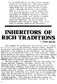 Inheritors of rich traditions