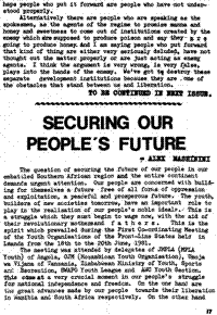 Securing our people`s future