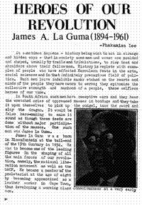 Heroes of our revolution: James A la Guma (1894 - 1961)