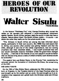 Heroes of our revolution - Walter Sisulu