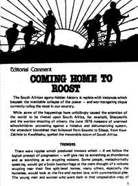 Editorial comment: Coming home to roost
