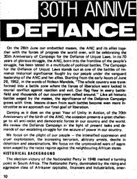 30th anniversary of the Defiance Campaign