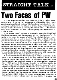 Straight talk ... Two faces of PW