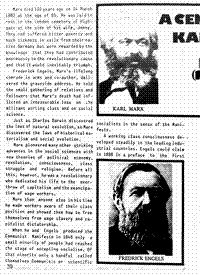 A century after Karl Marx`s death (1883 - 1983)