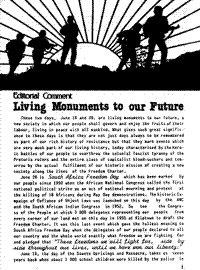 Editorial comment: Living monuments to our future