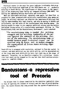 Bantustans - a repressive tool of Pretoria