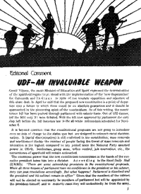 Editorial comment: UDF - an invaluable weapon