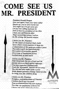 Come see us Mr President