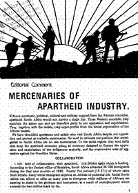 Editorial comment: Mercenaries of apartheid industry
