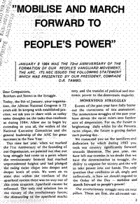 Mobilise and march forward to people`s power