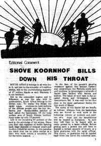 Editorial comment: Shove Koornhof Bills down his throat