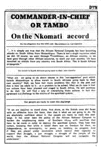Commander-in-Chief on the Nkomathi Accord