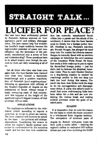 Straight talk ... Lucifer for peace?