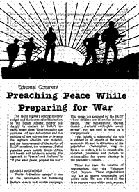 Editorial comment: Preaching peace while preparing for war
