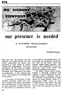 MK soldiers` viewpoint: Our presence is needed - a maturing revolutionary situation