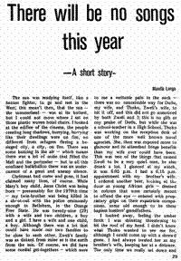 There will be no songs this year - a short story 