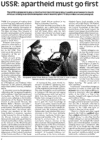 USSR: apartheid must go first