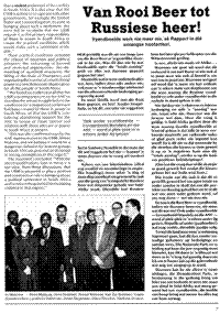 Van rooi beer tot Russiese heer! (Article written in Afrikaans)