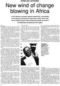 New wind of change blowing in Africa